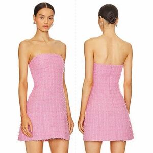 Amanda Uprichard Kelsey Tweed Pink Mini Dress size XS
